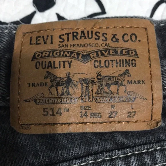 ❤️(801)Kids faded gray jeans by Levi Strauss great condition size 14 regular - Picture 6 of 9